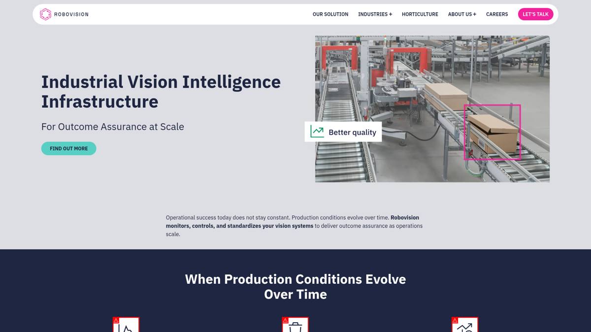 Screenshot van Robovision.ai