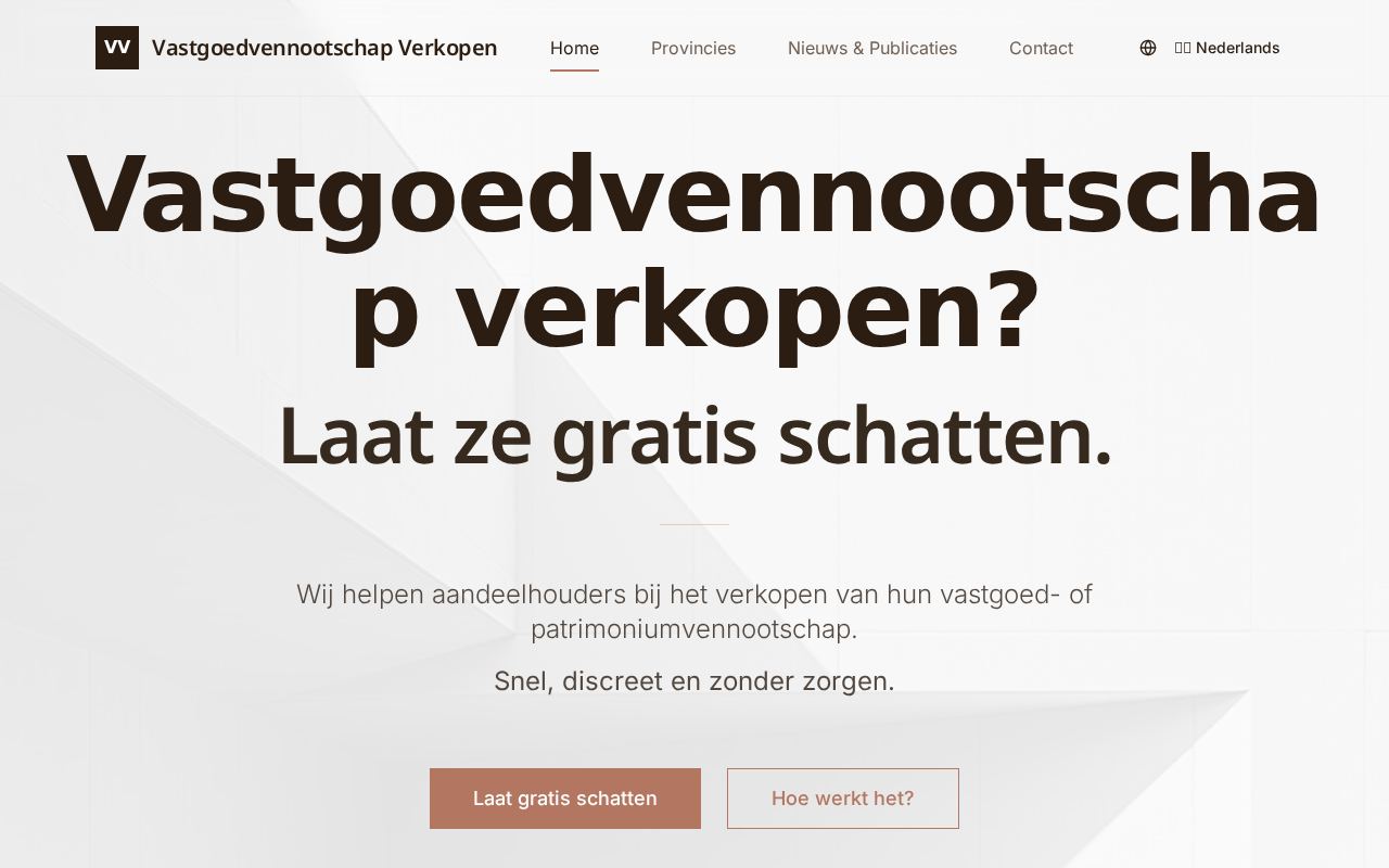 Screenshot van VV-verkopen.be